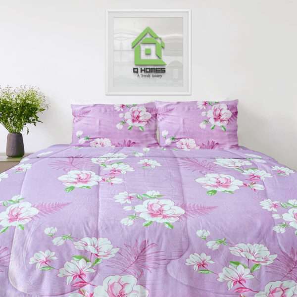Q Homes Microfiber Super King Comforter 4Pcs Set - Image 2