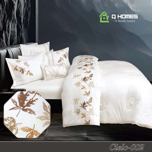Cotton Embroidery 7Pcs Comforter Set