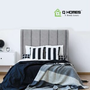 Head Board & Base - QF 202 - Light Gray