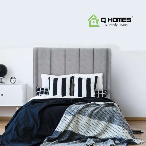 Head Board & Base - QF 202 - Light Gray