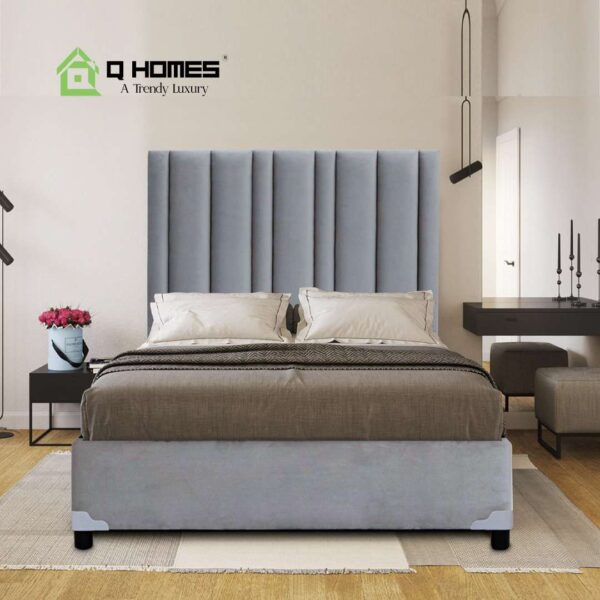 Head Board & Base - QF 214 - Light Gray