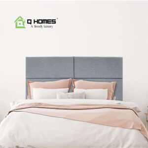 Head Board & Base - QF 213 - Light Gray