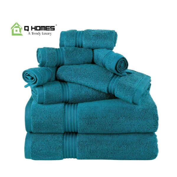 Cotton Pakistan Towels - Teal Blue - Image 3