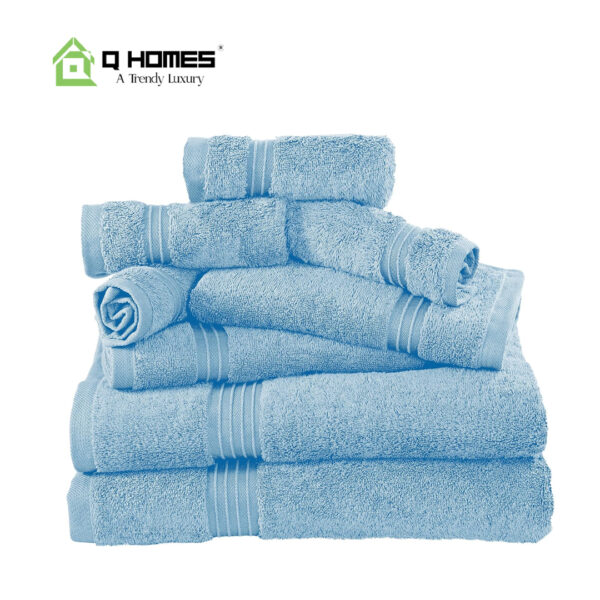 Cotton Pakistan Towels-Sky Blue - Image 3