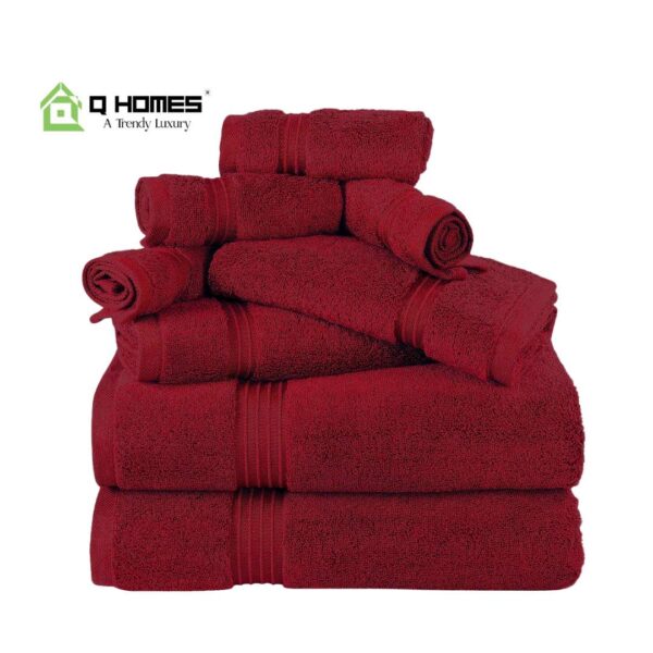 Cotton Pakistan Towels - Burgundy - Image 2