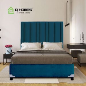 Head Board & Base - QF 214 - Navy Blue