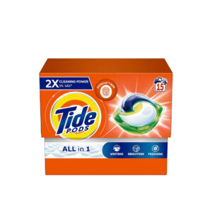 Tide All-in-1 Power PODS – 2X Cleaning Strength (15 Pods)