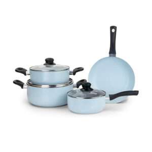 Non-Stick Granite Coating 7-Piece Cookware Set with Glass Lids